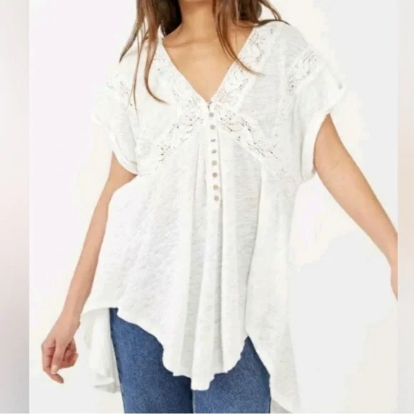 NWT Free People Way Out There Linen
Drape Sleeve Tunic Ivory Sz M - Picture 4 of 4